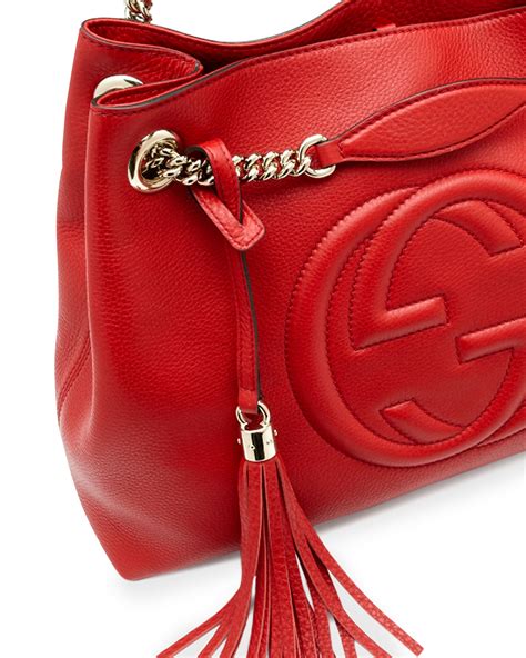 gucci soho medium leather tote with chain straps|Gucci soho tote bag medium.